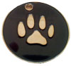 Black paw print pet tag