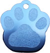 Blue paw print pet tag
